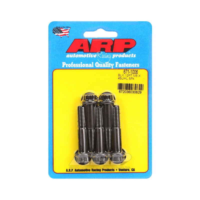 Set de șuruburi și piulițe universale ARP M8 x 1,25 – Oxid negru, 12 capete, x5 - ARP-671-1006 - 671-1006 - 3666618196503